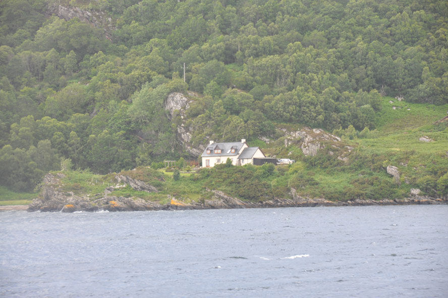 The rugged coastline of Loch Carron, as seen from the train