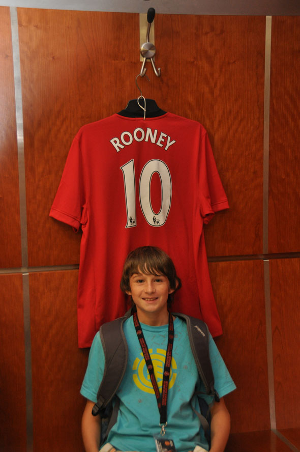 He ran to this shirt as soon as our tour group walked into the changing room.