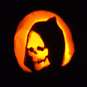 Charlie's pumpkin lamp, Halloween 2009