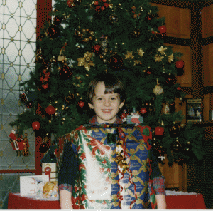 At La Bellanderie in 1996, Tom was dressed up as a present himself! As you can see, he liked it too!