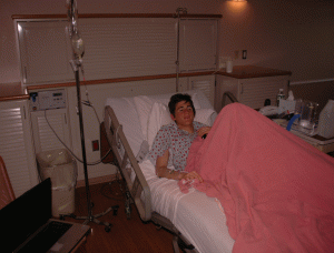 A bout of appendicitis created a bit of an interruption in his year, but Nick got over it pretty quickly. Note the Notebook open on a chair to the left of the photo.