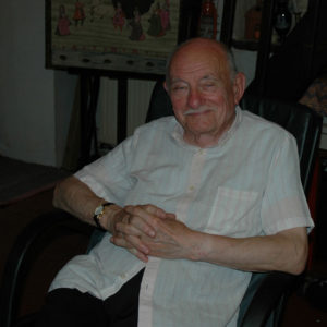 Grand-père at 82 at home in La Grée. You cannot tell from his relaxed demeanor that six of us were staying with him! 