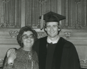 Proof that I actually graduated! With Grandma Stock on graduation day in June 1982. In order for me to graduate, dad was obliged to pay a little over $100 in canteen and library charges, the first amount that he paid toward that wonderful, but expensive, education.