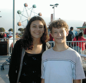 Daphné and Alban during the summer of 2003, while the latter was still suffering the orthodontal braces required for American youth. 