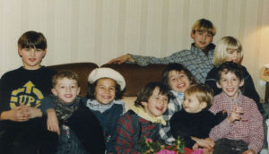 This shot of Christmas 1996 in Rambouillet gives you an idea of that whirlwind of energy, here on a couch with friends. 