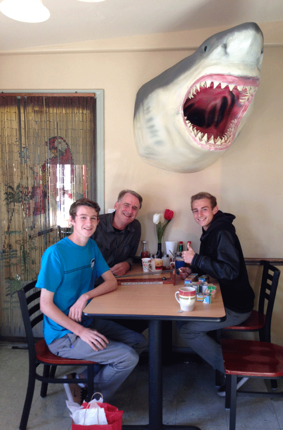 Way too few photos in this post! So here's one of my birthday brunch in 2013. The shark is a coincidence! 