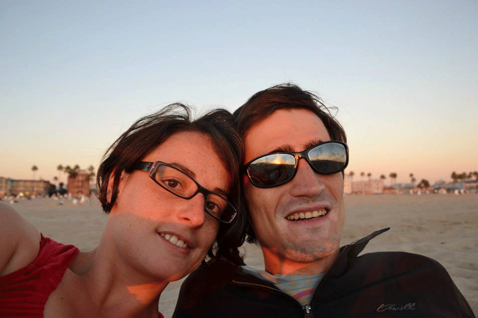 Charlotte and Nick in a selfie taken on Venice beach during their trip to Southern California. 
