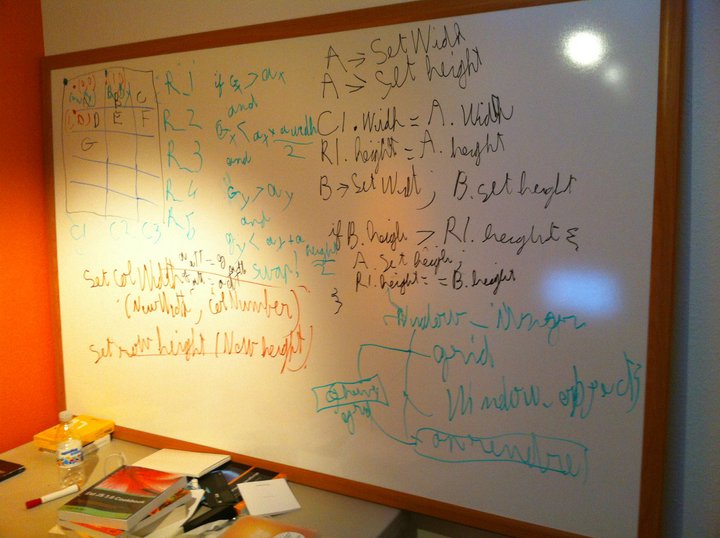 Found this one on Nick's FaceBook page: one of the tools of his trade, a whiteboard.