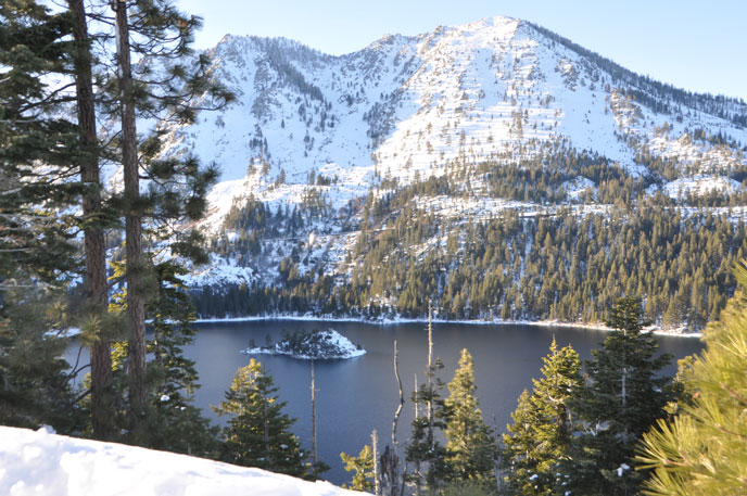 Why Lake Tahoe? Here's why, Emerald Bay on a snowy sunny day. 