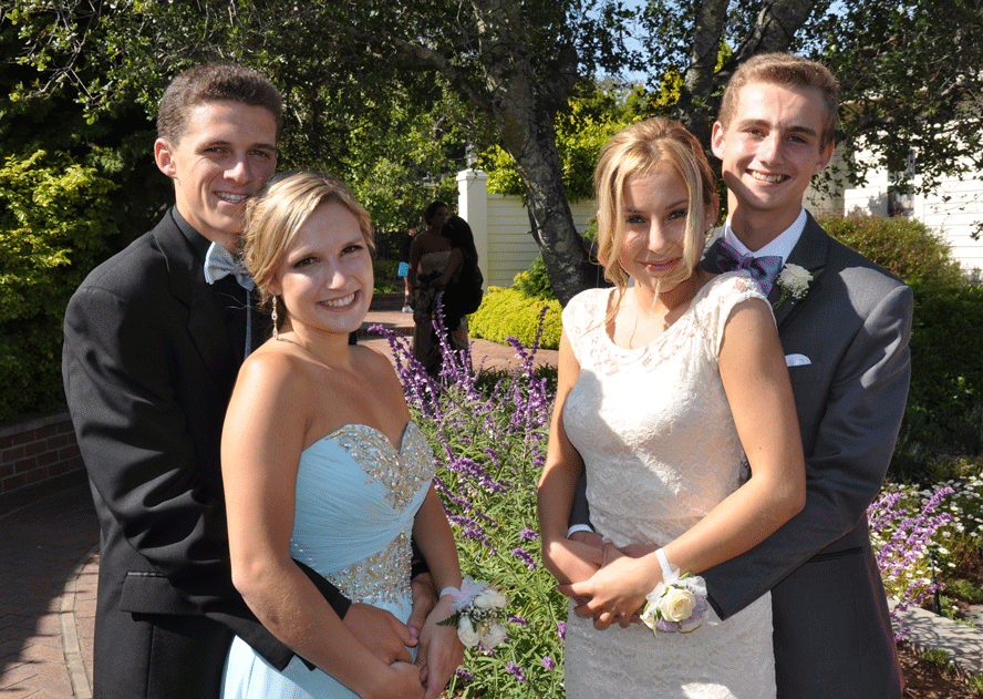Cameron, Jilli, Alli and Charlie on their way to the senior prom, a great tradition.