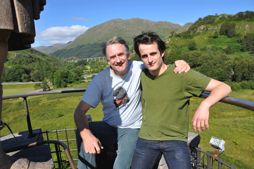 On top of the Jacobite Memorial, at Glenfinnan, where Bonnie Prince Charlie came ashore.. 