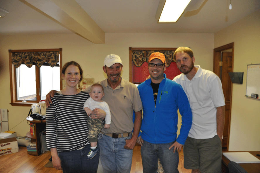 Lance and his daughter, grandson, son-in-law and son in the seed company offices. Only his grandson had never worked for the company. It was the same old Lance, in spades! 